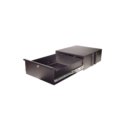 Chatsworth Products Cpi LOCKABLE STORAGE DRAWER, FULL EXT, 3RMU X 19"W X 20"D, 100LB CAP, BLACK 13083-719